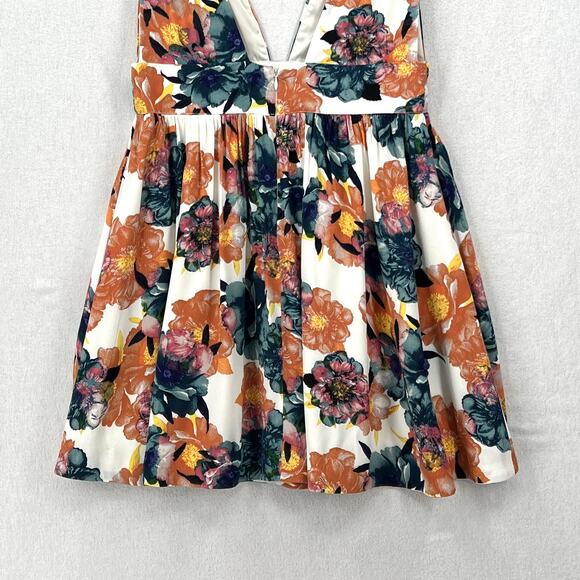 NBD Lightning Floral Print Skater Dress Women Medium White Multi Plunging V-neck - Picture 11 of 16